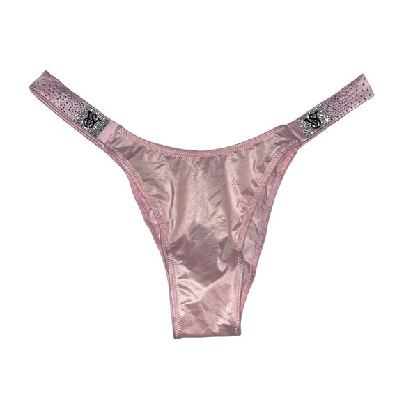 Victoria's Secret Scattered Shine Strap Brazilian Panty Angel Pink Size Medium - Picture 1 of 4